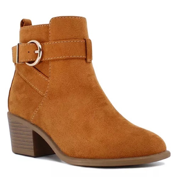 Sugar Tan Kids Boots with Buckle - Picture 1 of 5